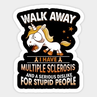 funny multiple sclerosis grumpy unicorn warrior Sticker